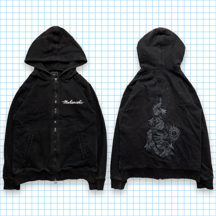 Sweat à capuche brodé Maharishi Dragon ton sur ton - Petit