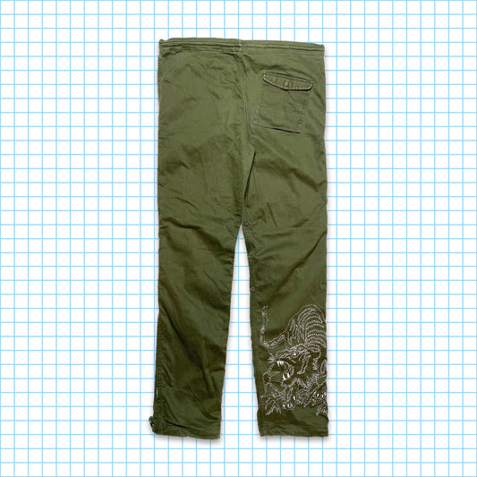 Maharishi White Stitch Tiger Snopants brodés - Taille 28" / 30"