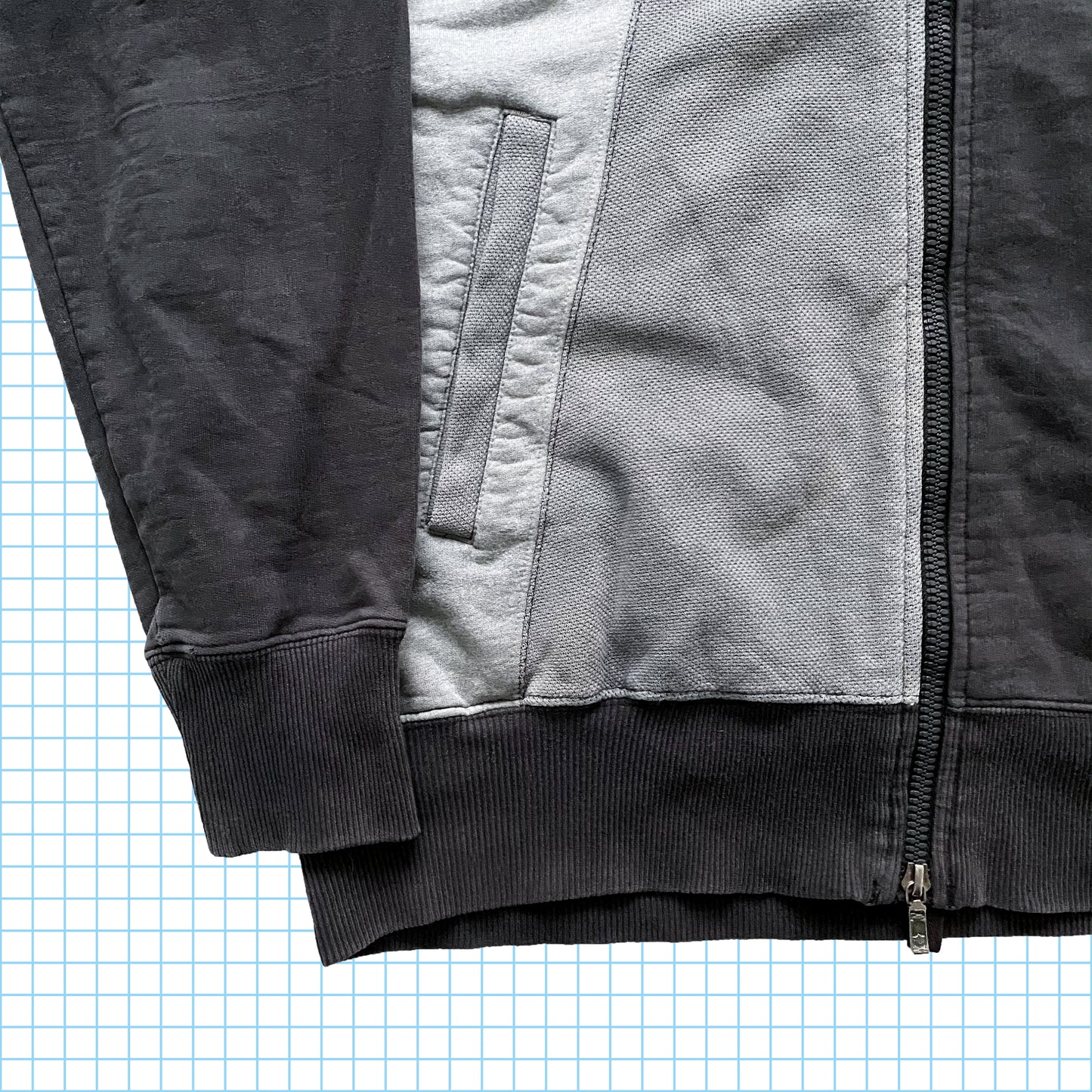 Sweat à capuche zippé tactique multi-panneaux dégradé Maharishi vintage - Moyen / Grand
