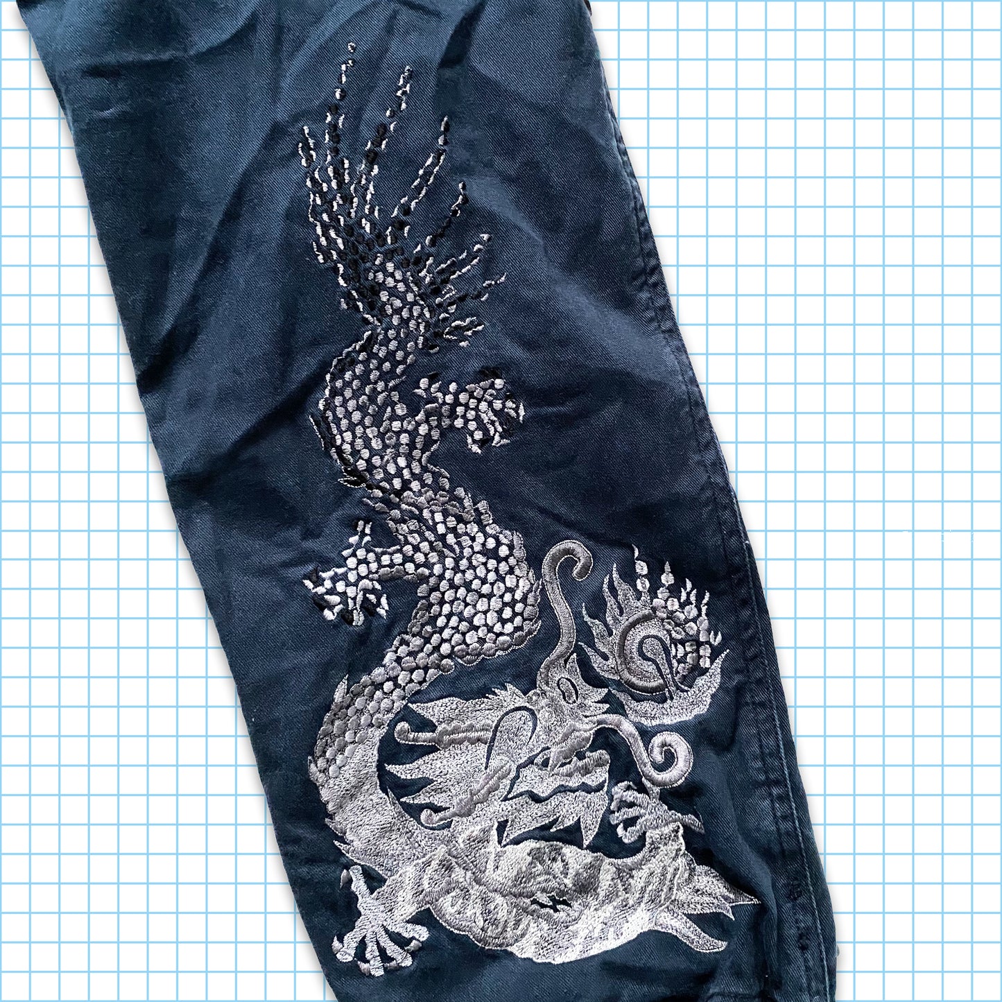 Maharishi Midnight Navy Dragon Snopants brodés - Petit