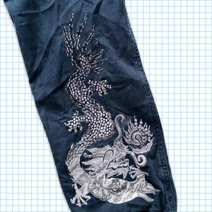 Maharishi Midnight Navy Dragon Embroidered Snopants - Small