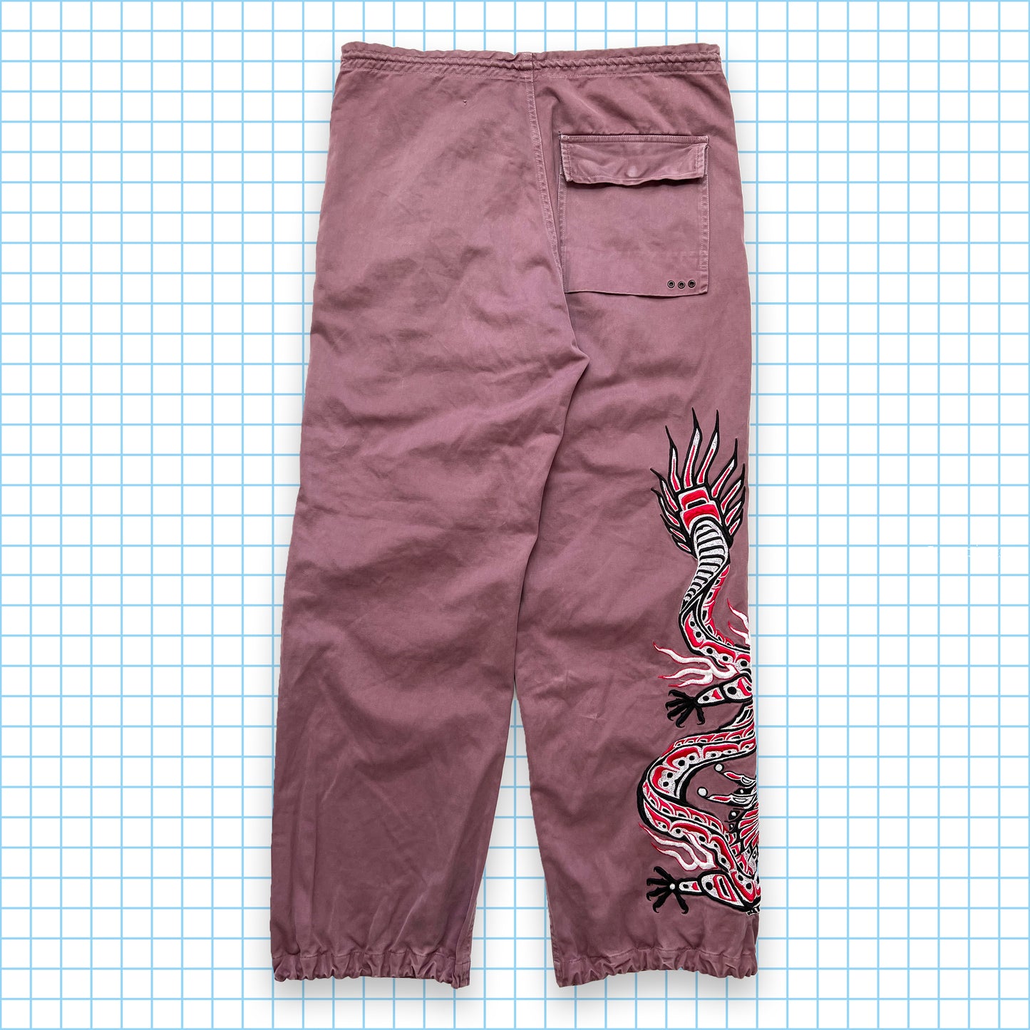 Maharishi Dusty Pink Dragon Embroidered Snopants - 28" - 32" Waist