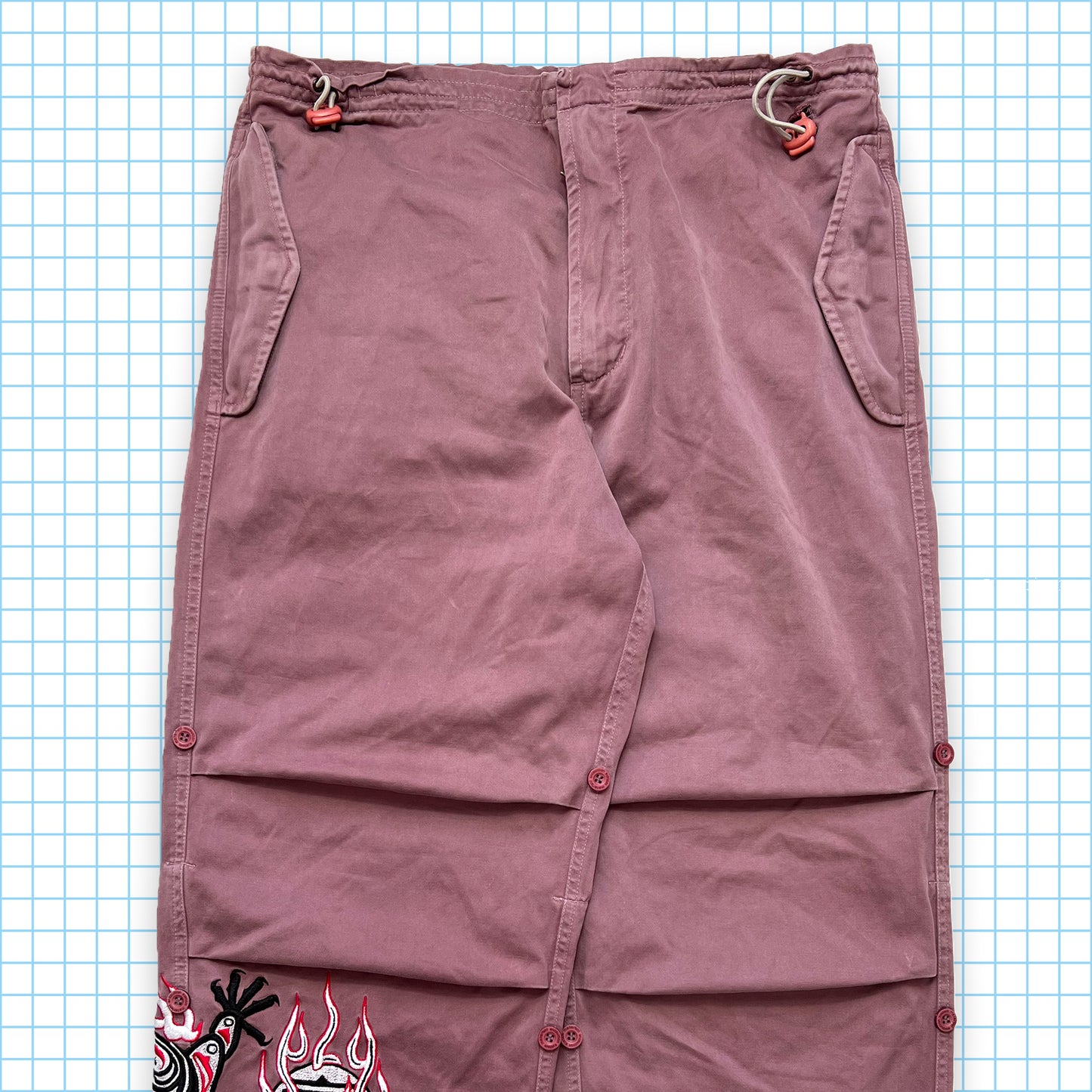 Maharishi Dusty Pink Dragon Embroidered Snopants - 28" - 32" Waist