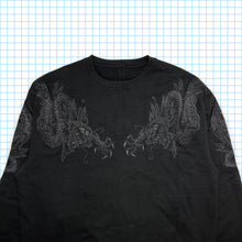 Load image into Gallery viewer, Maharishi Jet Black Tonal Dragon Embroidered Crewneck SS21&#39; - Large
