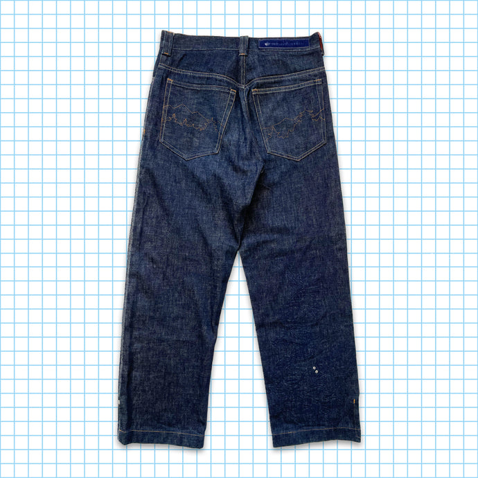 vintage Maharishi Tonal Dragon Brodé Selvedge Denim - Taille 32 »