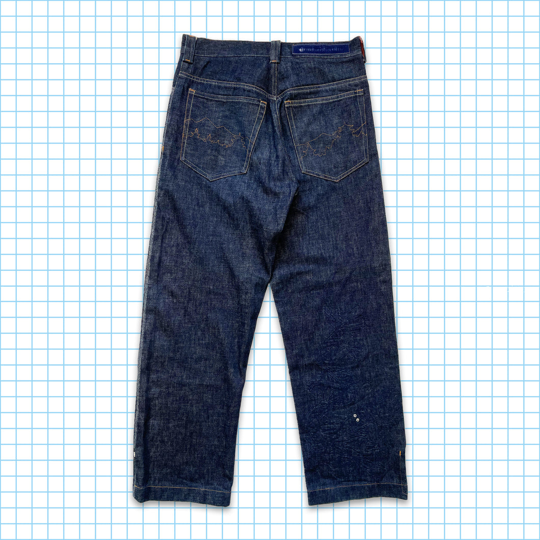 vintage Maharishi Tonal Dragon Brodé Selvedge Denim - Taille 32 »