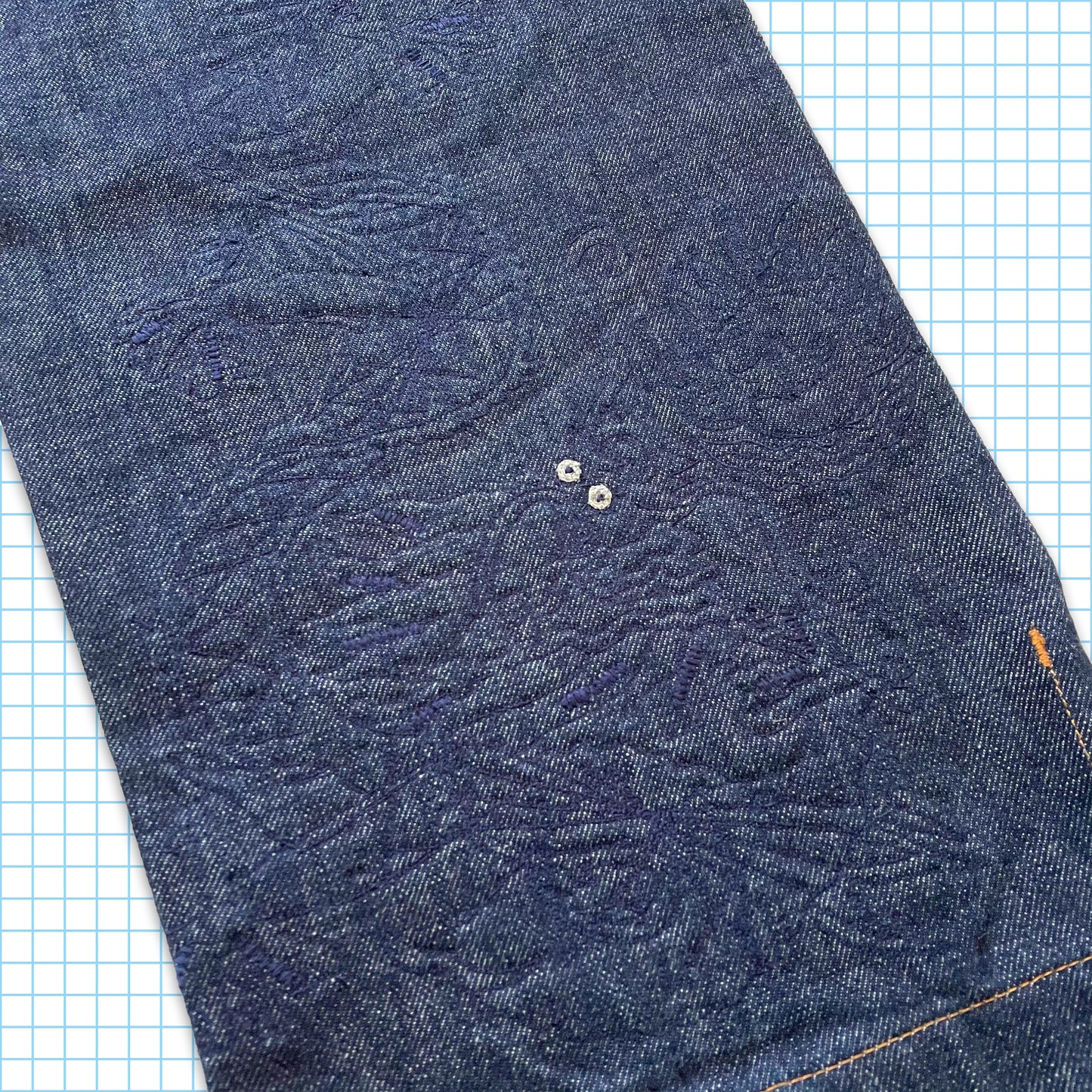 Vintage Maharishi Tonal Dragon Embroidered Selvedge Denim - 32" Waist