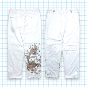 Maharishi Pearl Dragon White Embroidered Snopants SS21' - 32" - 38" Waist