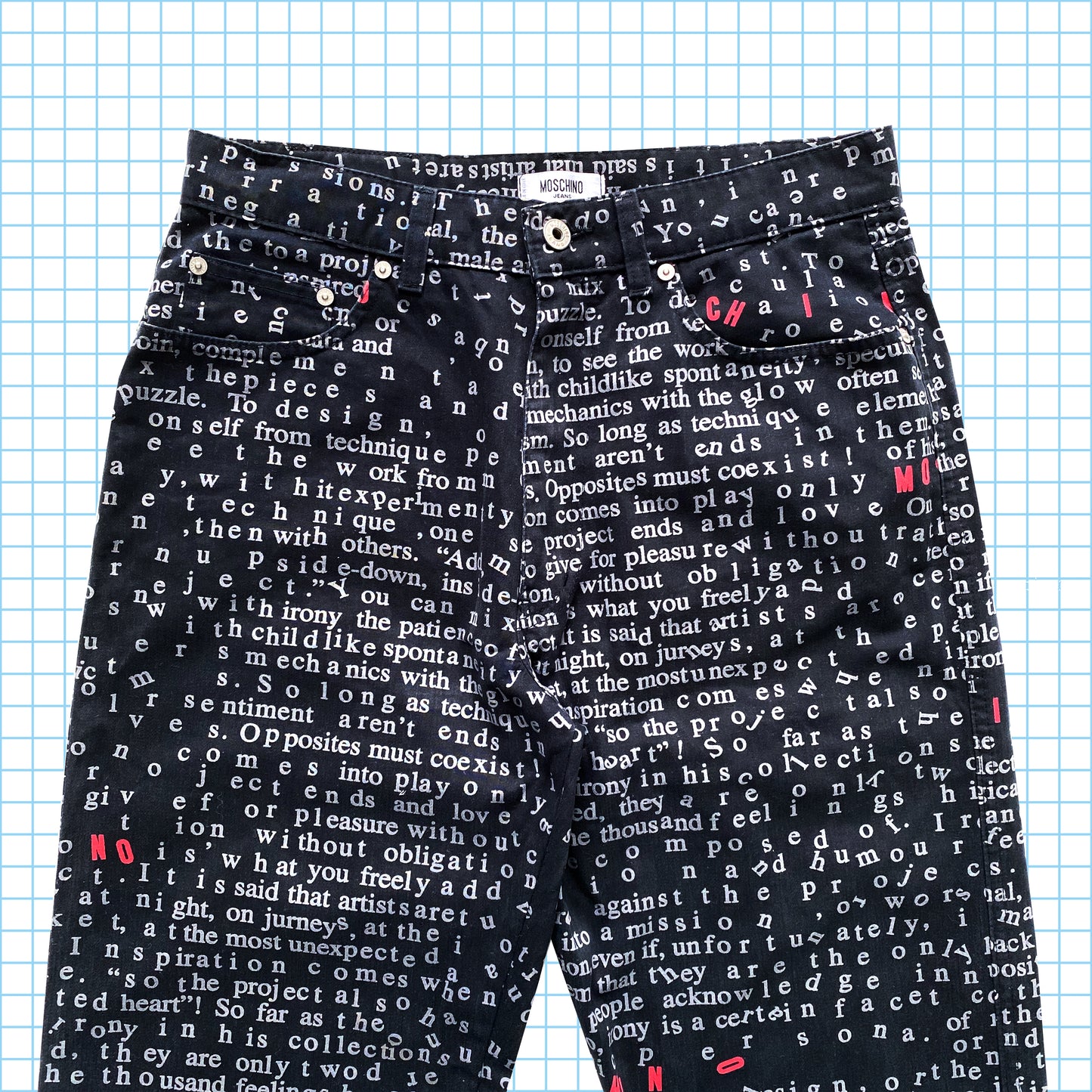 Moschino Jean Noir 'Typewriter'