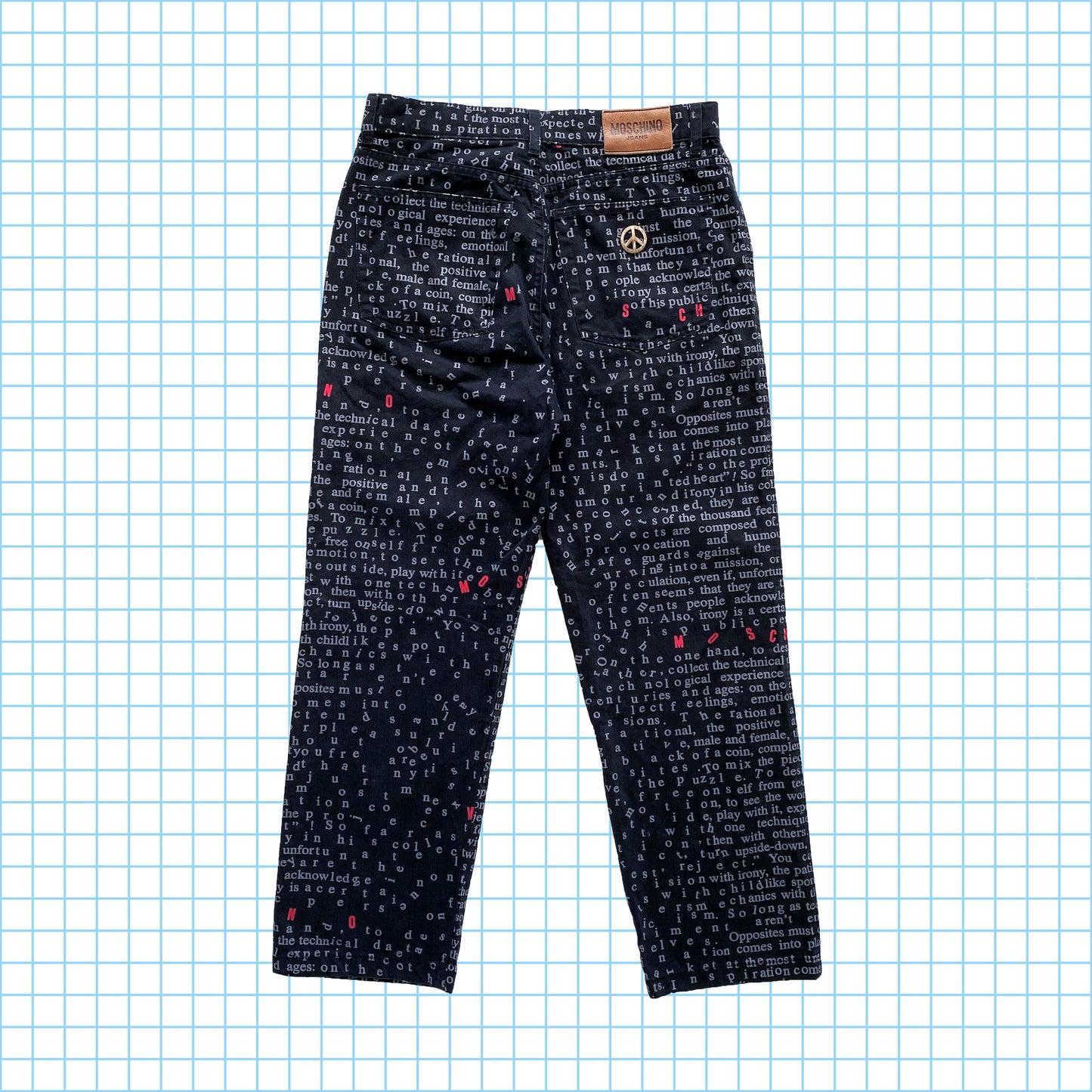 Moschino Jean Noir 'Typewriter'