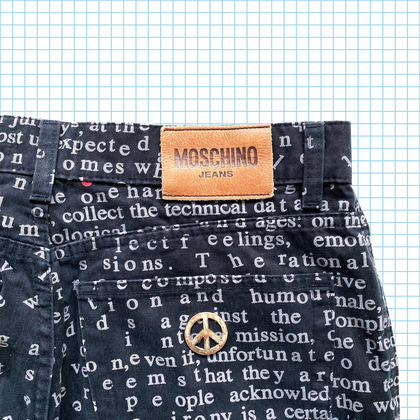 Moschino Jean Noir 'Typewriter'