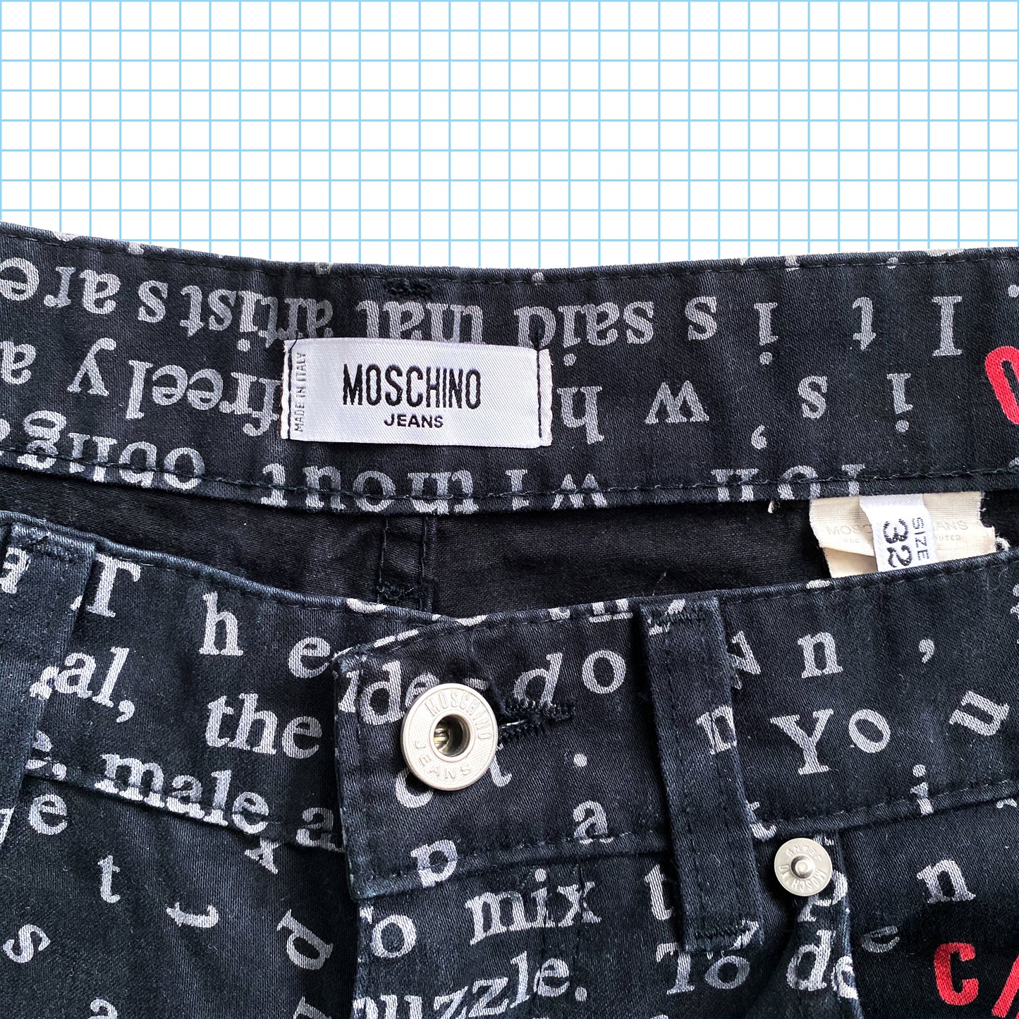 Moschino Jean Noir 'Typewriter'