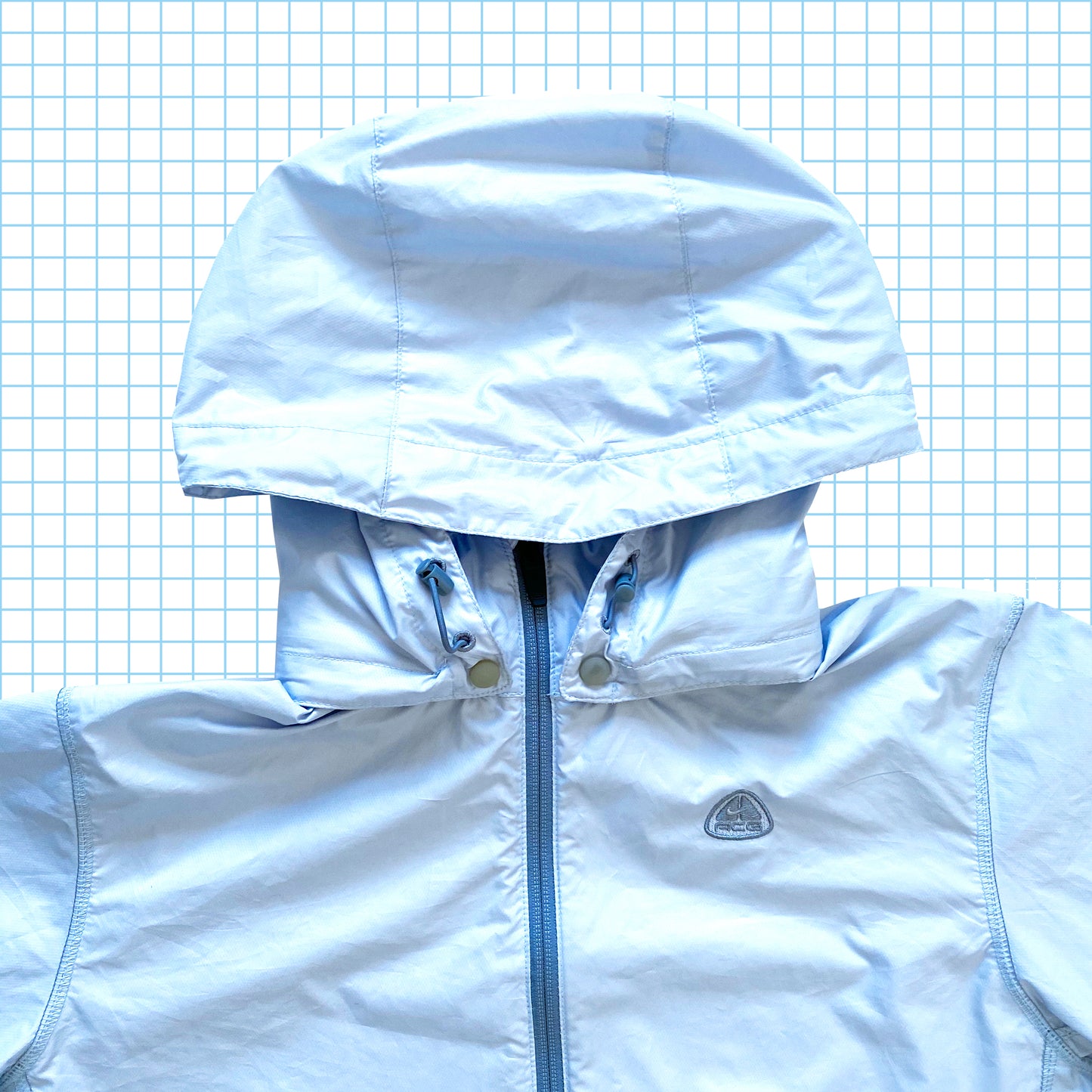 Vintage Nike ACG Baby Blue Lightweight Shell Jacket - Medium / Large