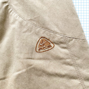 vintage Nike ACG Beige Heavy Cotton Pantalon - Petit