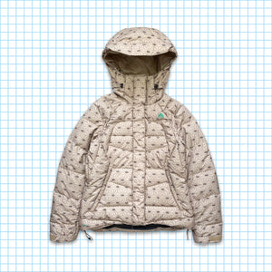 Nike ACG Abstract All Over Graphic Light Beige 550 Down Puffer Jacket - Medium