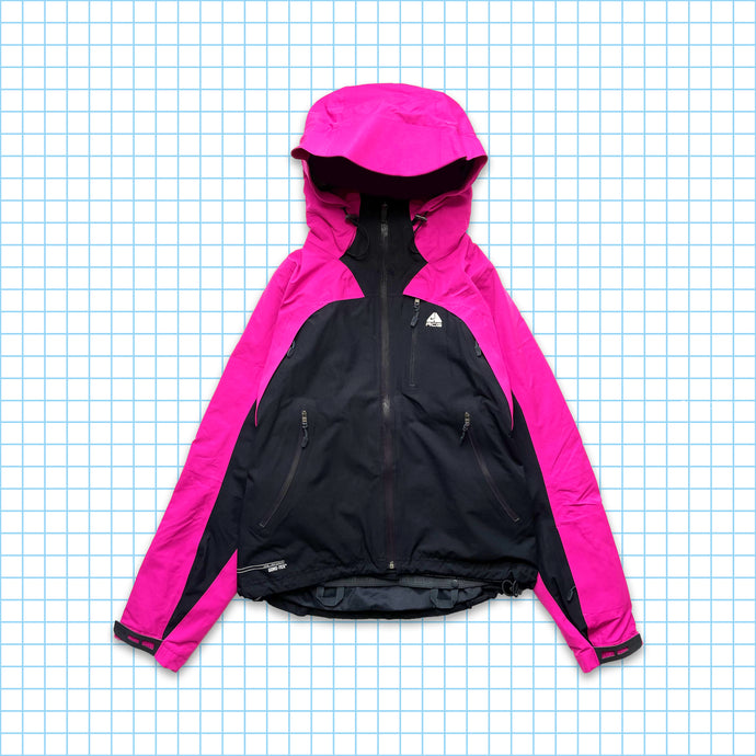 vintage Nike ACG Noir/Rose Gore-Tex Rembourré Tri Pocket Veste rembourrée - Petit / Moyen