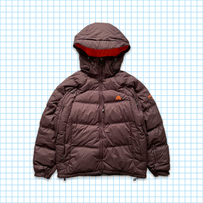 vintage Nike ACG Marron/Orange Puffer Jacket - Grand / Extra Large