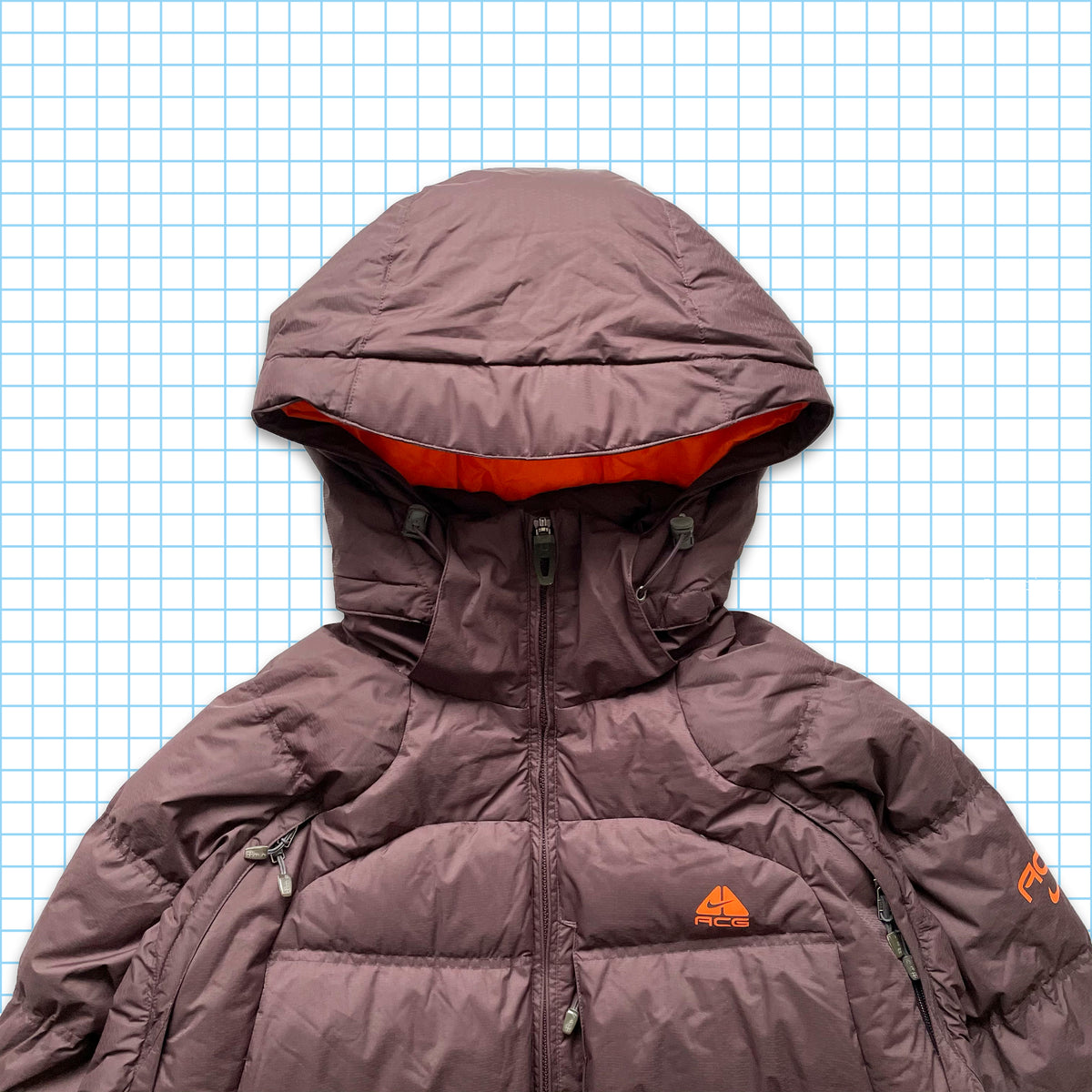 Vintage Nike ACG Brown/Orange Puffer Jacket - Large / Extra Large