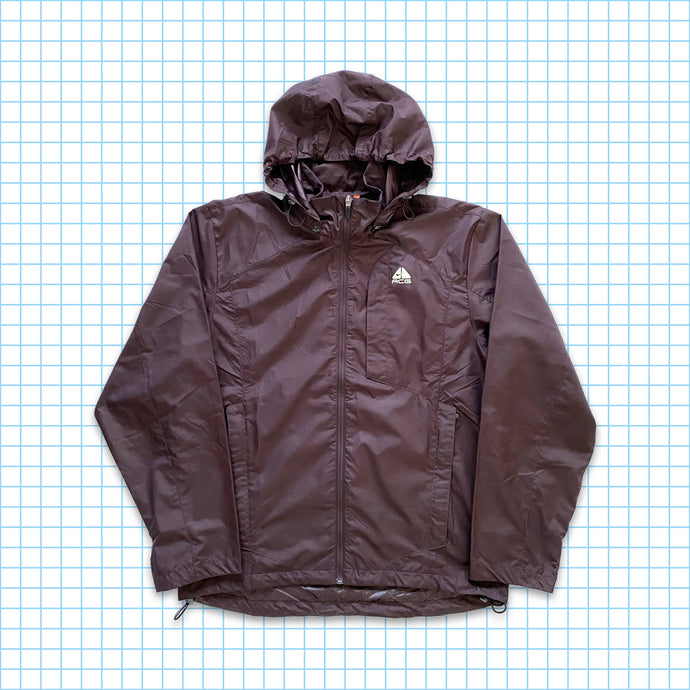 Vintage Nike ACG Brown Packable Hood Outer Shell - Large