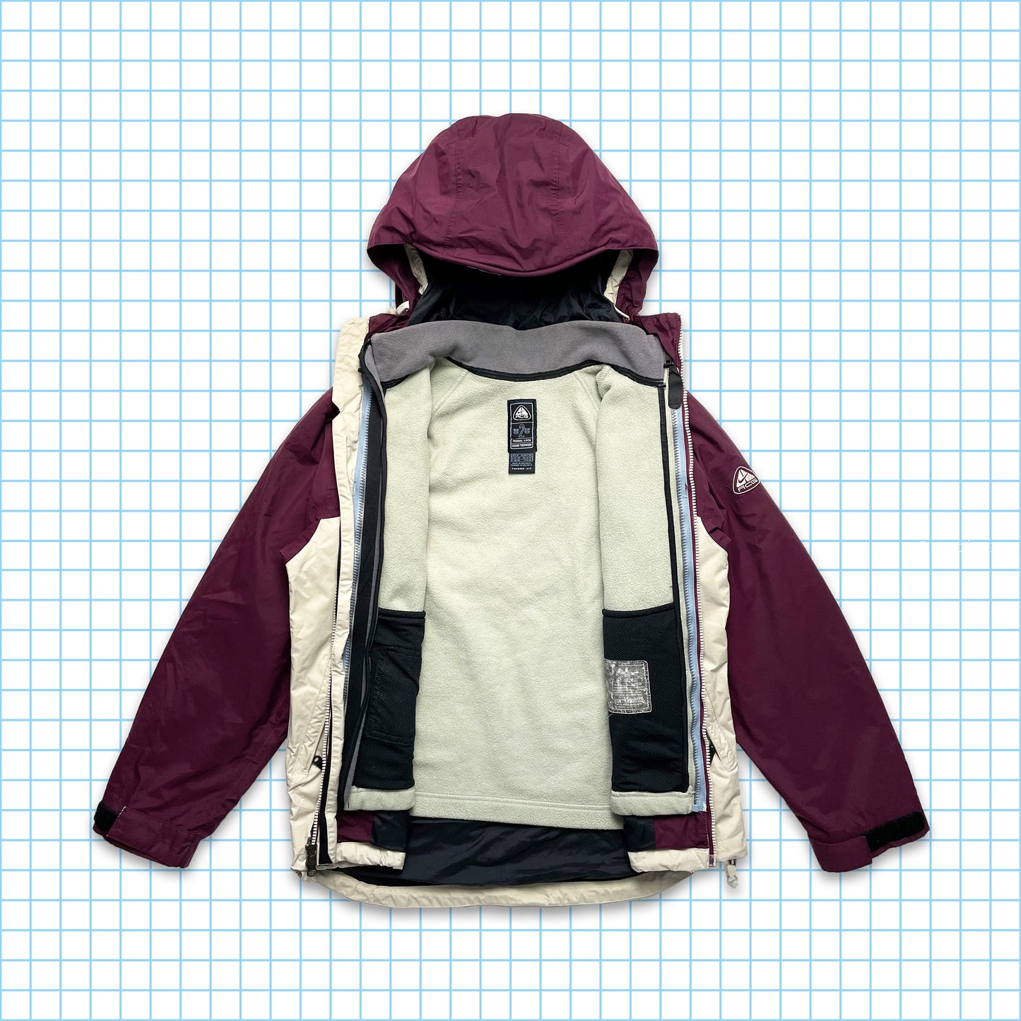Vintage Nike ACG 2in1 Technical Burgundy Jacket - Small
