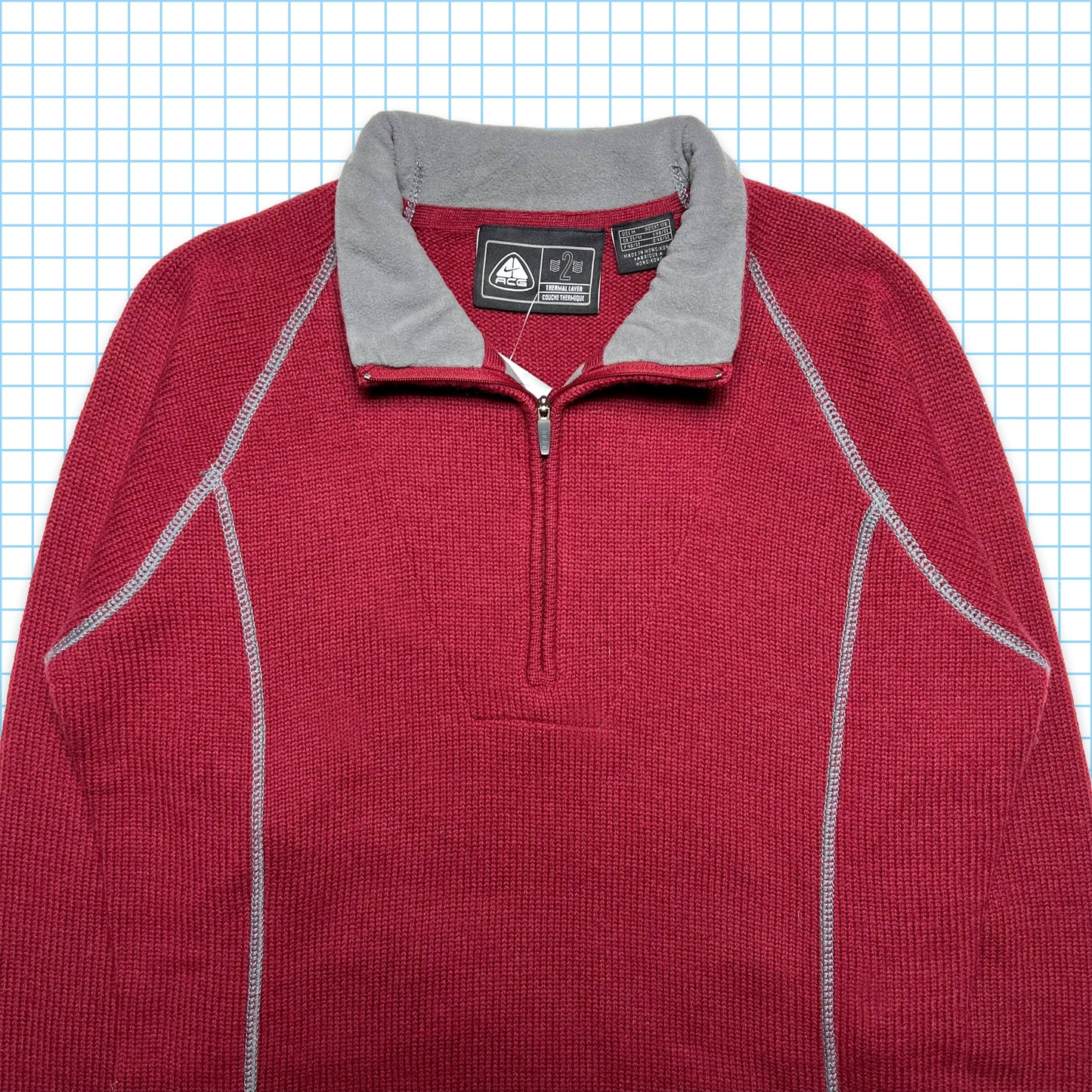 Nike ACG Bourgogne Quarter Zip Knit - Moyen