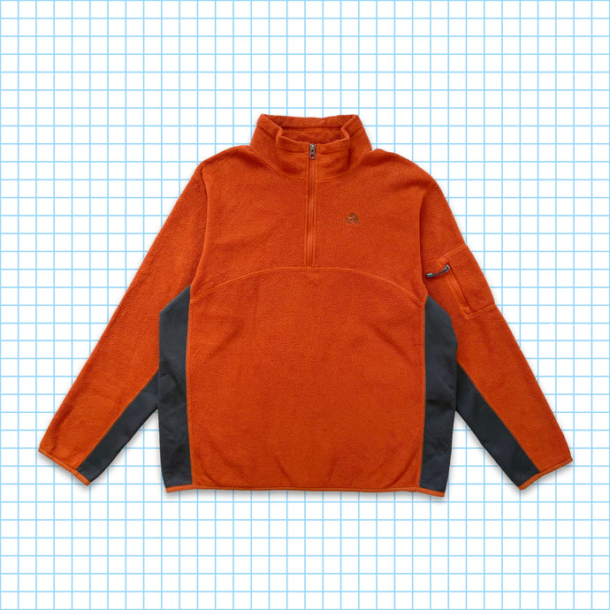 Vintage Nike ACG Burnt Orange 1/4 Zip Fleece - Large