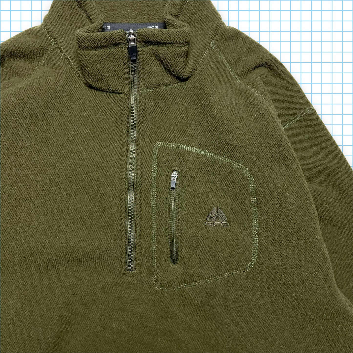 Nike ACG Forest Green Tonal Quarter Zip - Large / Extra Large