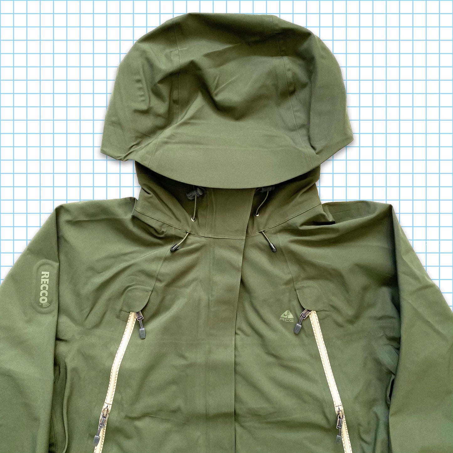 Vintage Nike ACG Recco System Quad Pocket Khaki Technical Jacket - Extra Large