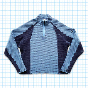 Vintage Nike ACG Double Layer Weave Knitted Wool Quarter Zip - Medium