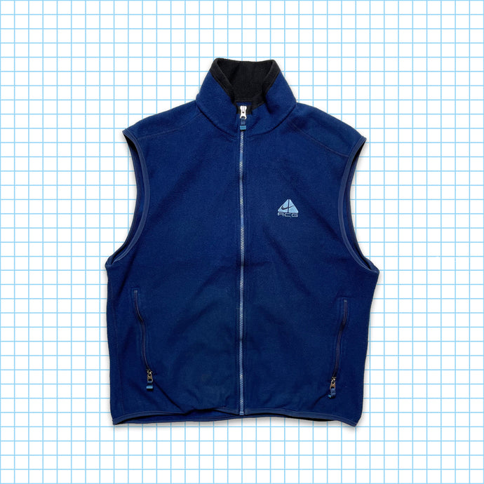 Vintage Nike ACG Royal Blue Fleece Vest - Extra Large