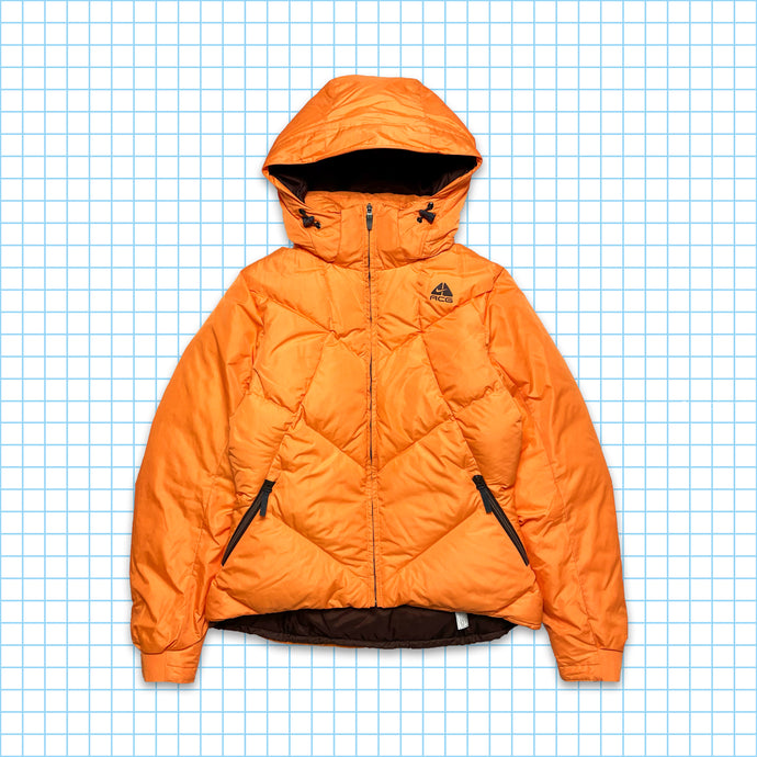 vintage Nike ACG Fluorescent Orange Puffer Jacket - Petit