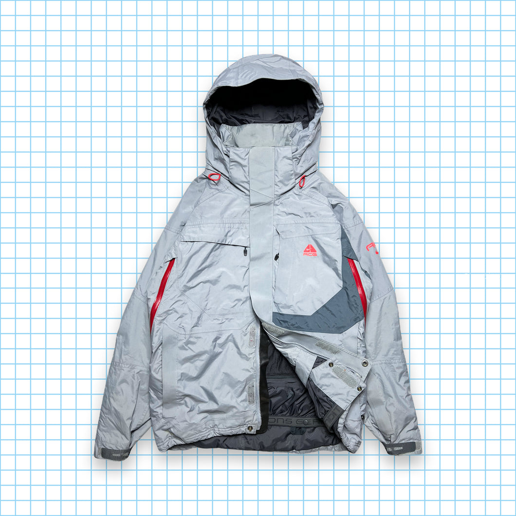 Nike ACG Grey/Red Panelled Multi Pocket Jacket - Medium / Large