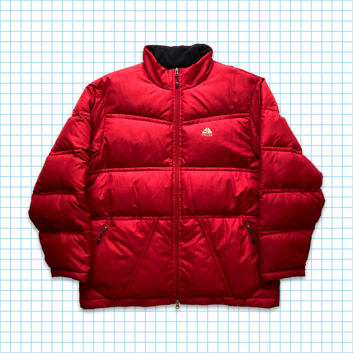 Vintage Nike ACG Feather Weight Down Red Nylon Shimmer - Extra Large