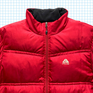 Vintage Nike ACG Feather Weight Down Red Nylon Shimmer - Extra Large