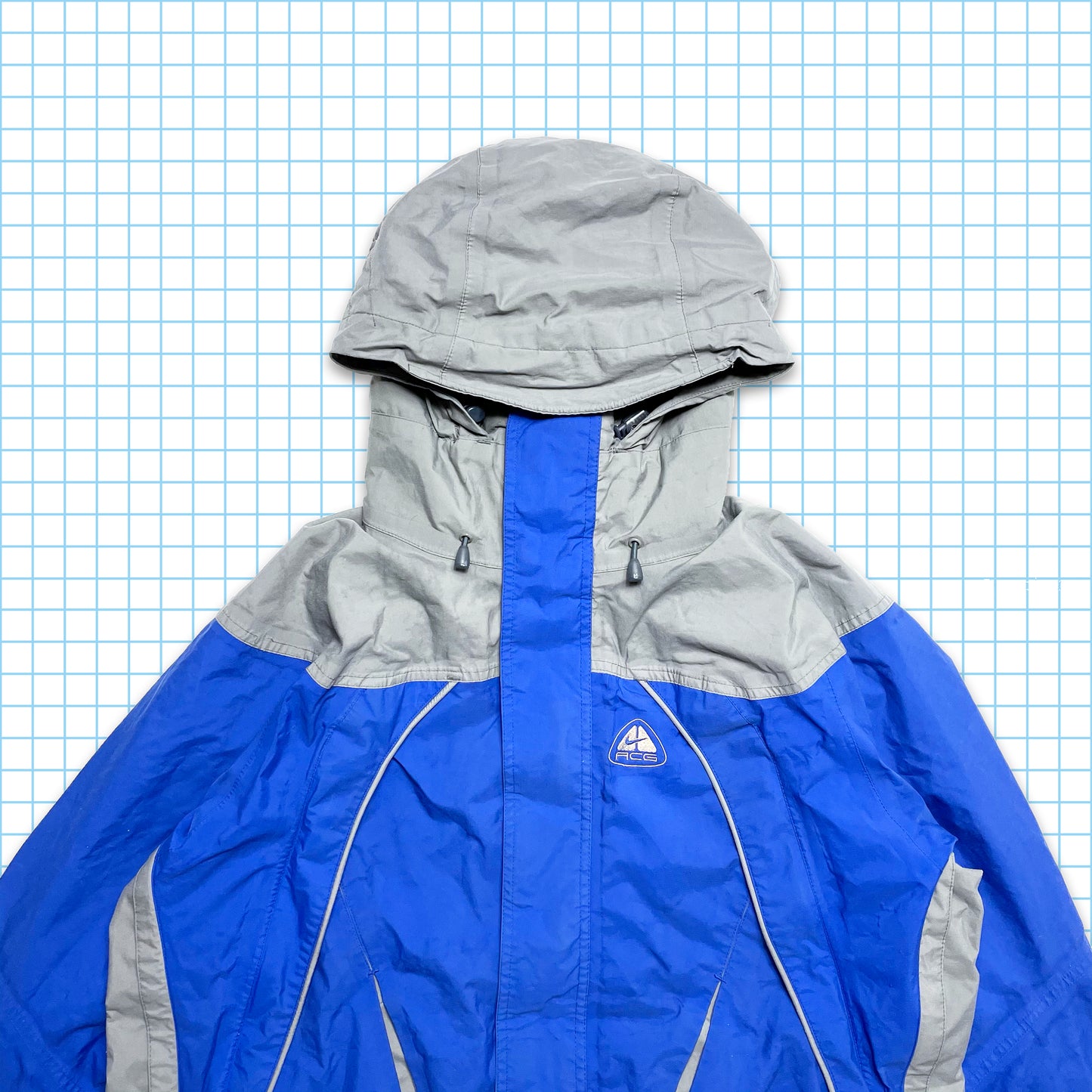 Vintage Nike ACG Royal Blue/Grey Storm-Fit Padded Jacket - Large / Extra Large