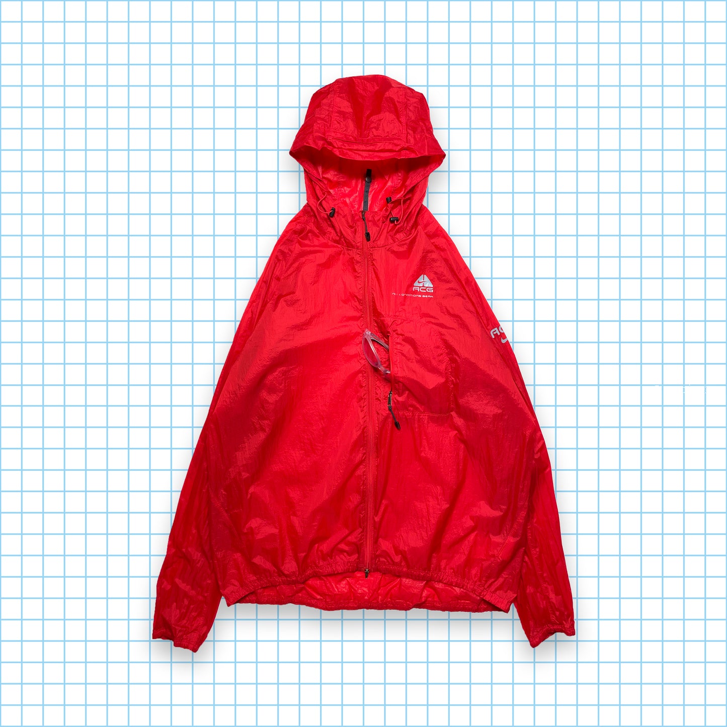 Nike ACG Red Semi Transparent Ripstop Jacket - Extra Large