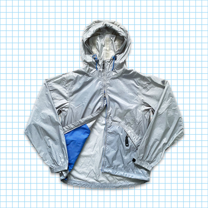 Vintage Nike ACG Silver/Blue Rip Stop Outer Shell - Medium