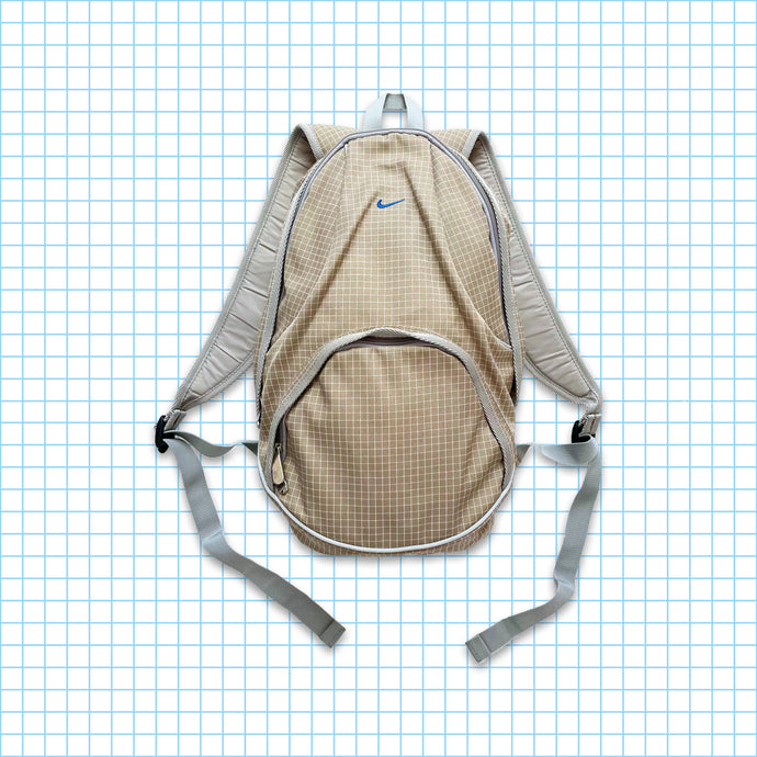 Vintage Nike Beige Mini Swoosh Grid Backpack