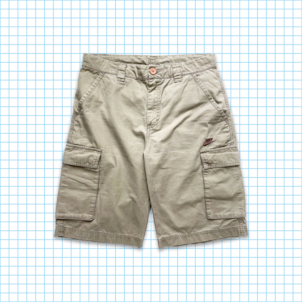 Vintage Nike Beige Cargo Shorts - 32/34