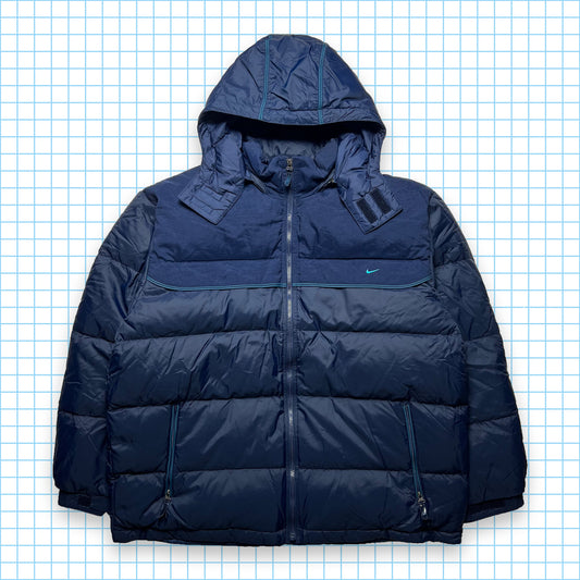 Vintage Nike Midnight Navy Mini Swoosh Puffer Jacket AW99' - Extra Large / Extra Extra Large