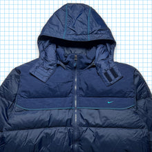 Load image into Gallery viewer, Vintage Nike Midnight Navy Mini Swoosh Puffer Jacket AW99&#39; - Extra Large / Extra Extra Large