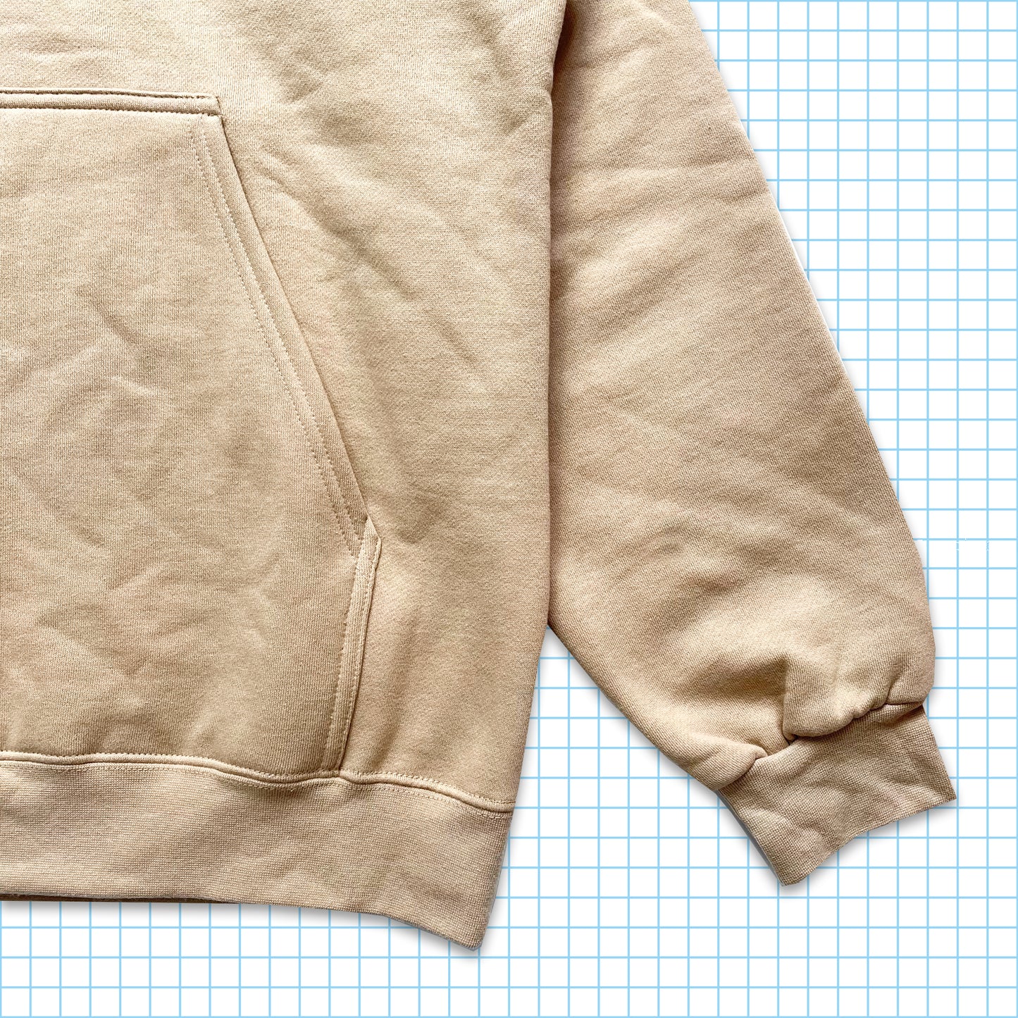 Vintage Beige Nike Centre Swoosh Hoodie - Medium / Large