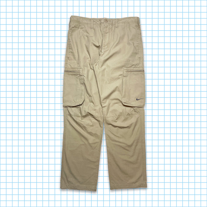 Vintage Nike Beige Rip Stop Heavy Cotton Cargos - 30