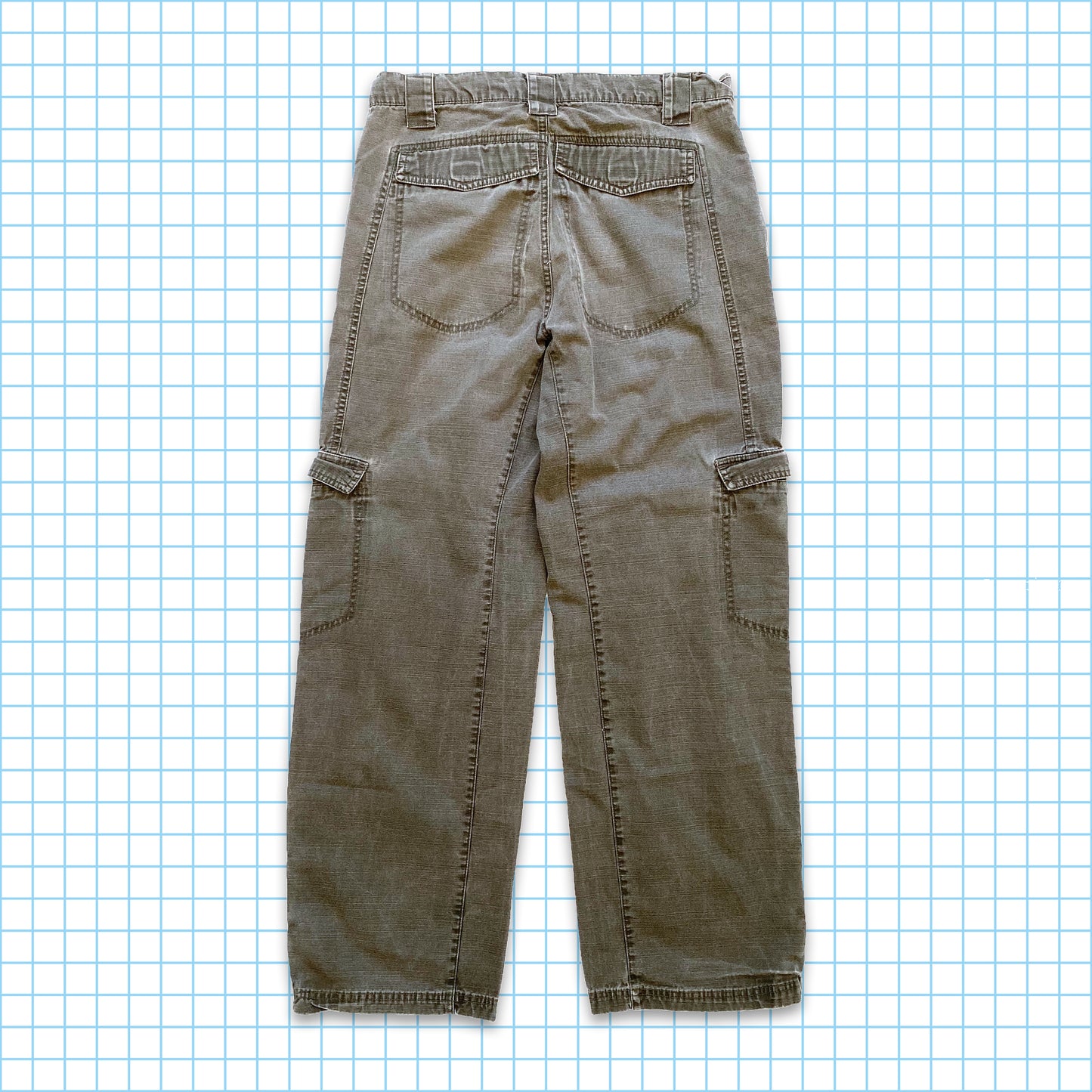 Vintage Nike Washed Khaki/Grey Cargos - Medium