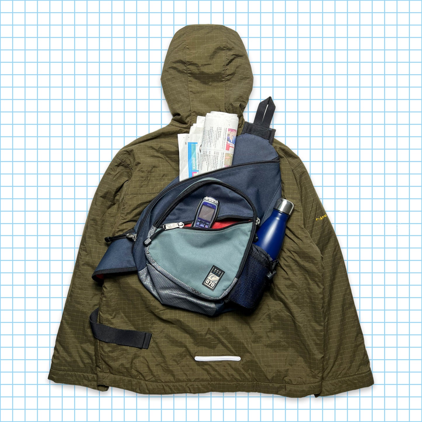 Quiksilver Sac bandoulière bleu marine/rouge/gris