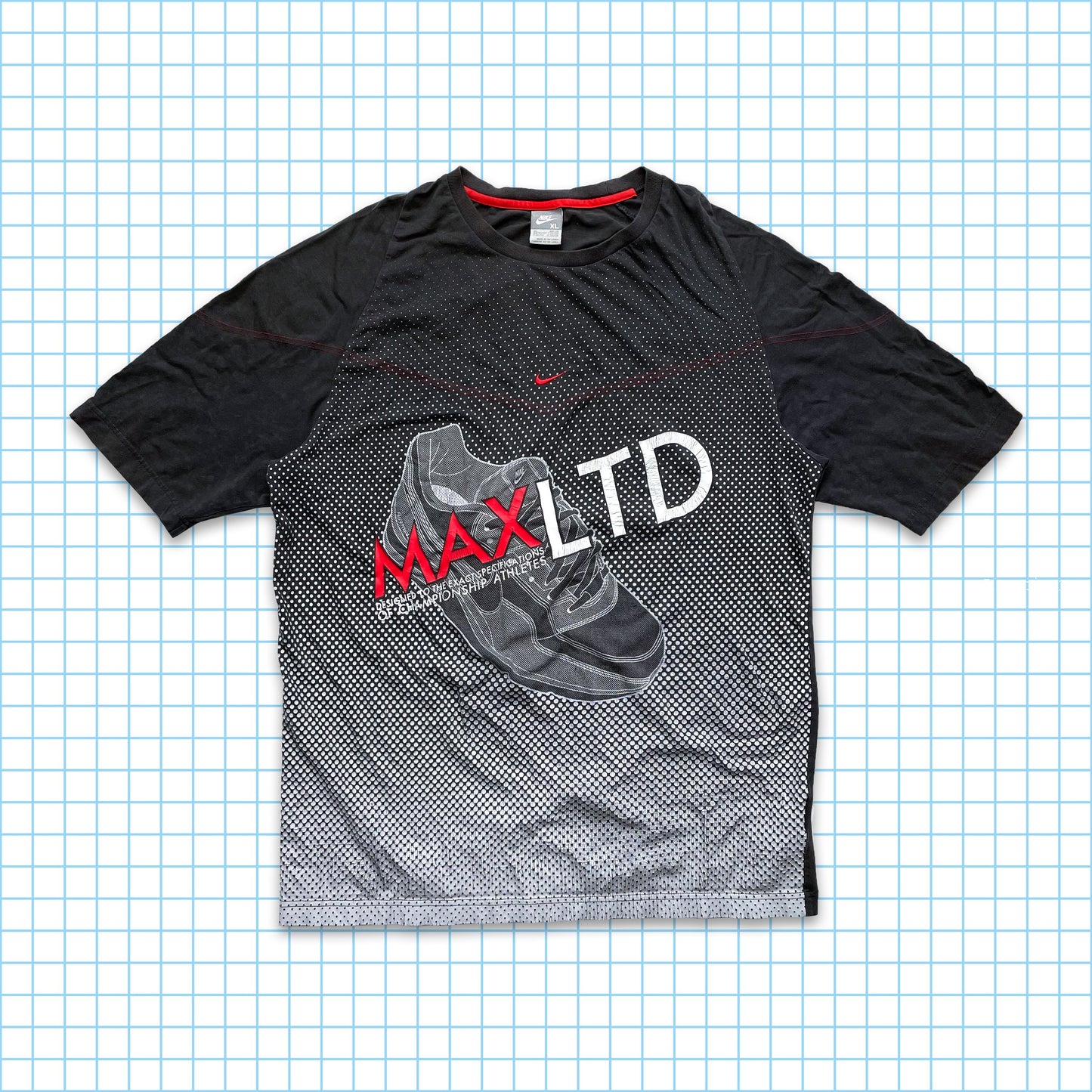 Vintage Nike LTD Centre Swoosh All Over Graphic Tee - Large