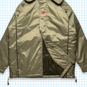Vintage Nike Centre Swoosh Khaki Shimmer Parka Jacket - Large / Extra Large