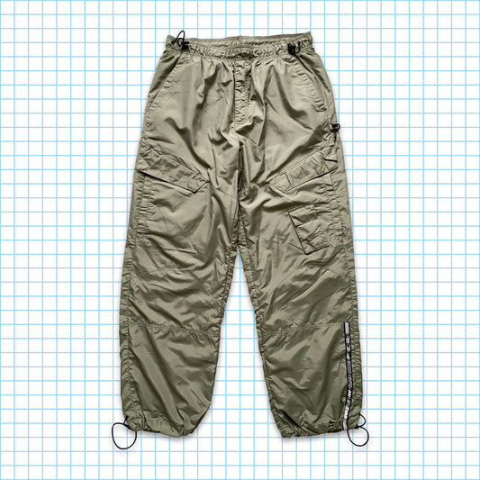 vintage Nike Kaki/Gris Multi Pocket Nylon Shimmer Cargos - Moyen