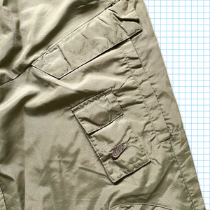 Vintage Nike Khaki/Grey Multi Pocket Nylon Shimmer Cargos - Medium