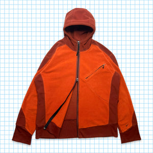 Nike Orange Panelled Fleece Zipped Hoodie - Extra Large / Extra Extra Large